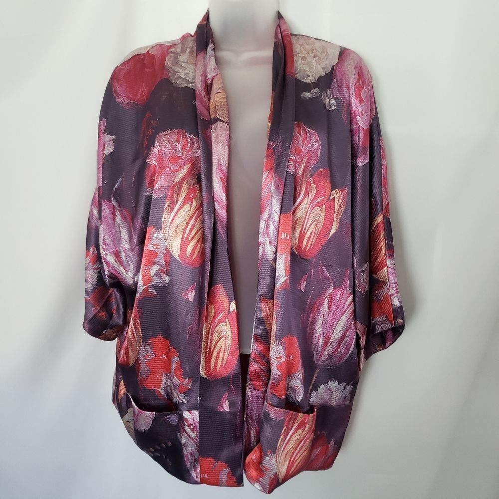 Buffalo David Bitton Silky Floral‎ Kimono Jacket